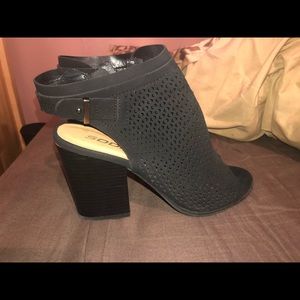 Open-toed black booties